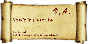 Vozáry Attila névjegykártya